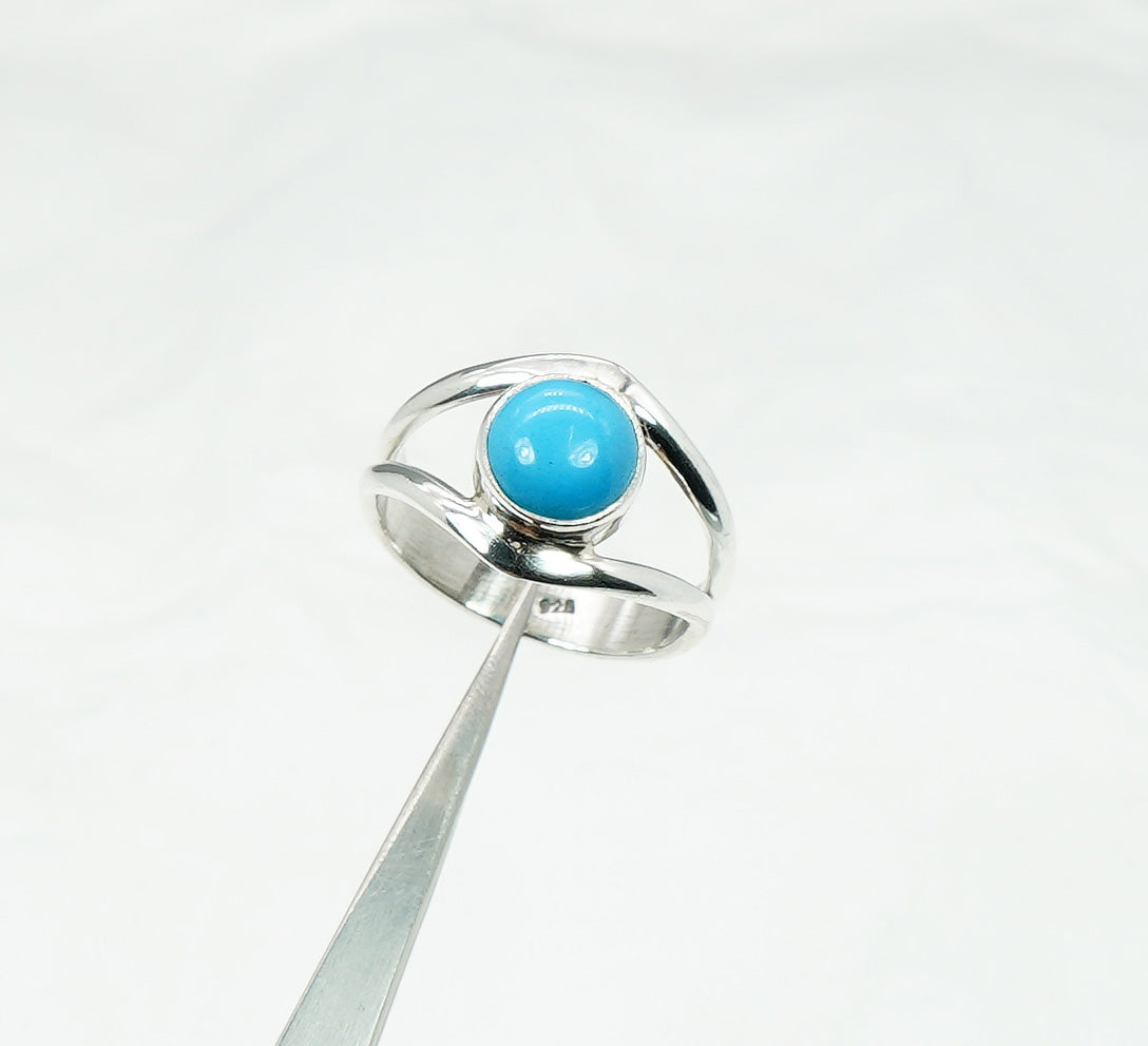 925 Solid Sterling Silver Sleeping Beauty Turquoise Ring - 7 US
