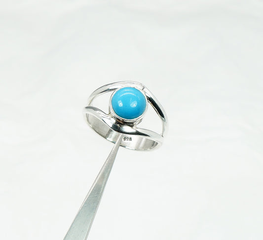 925 Solid Sterling Silver Sleeping Beauty Turquoise Ring - 7 US