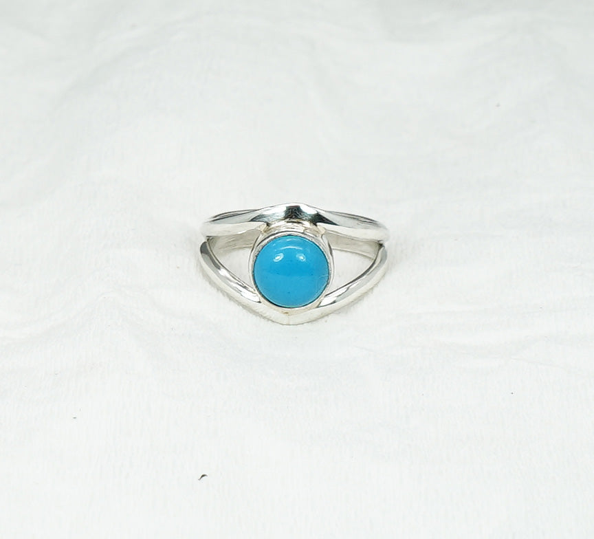 925 Solid Sterling Silver Sleeping Beauty Turquoise Ring - 7 US