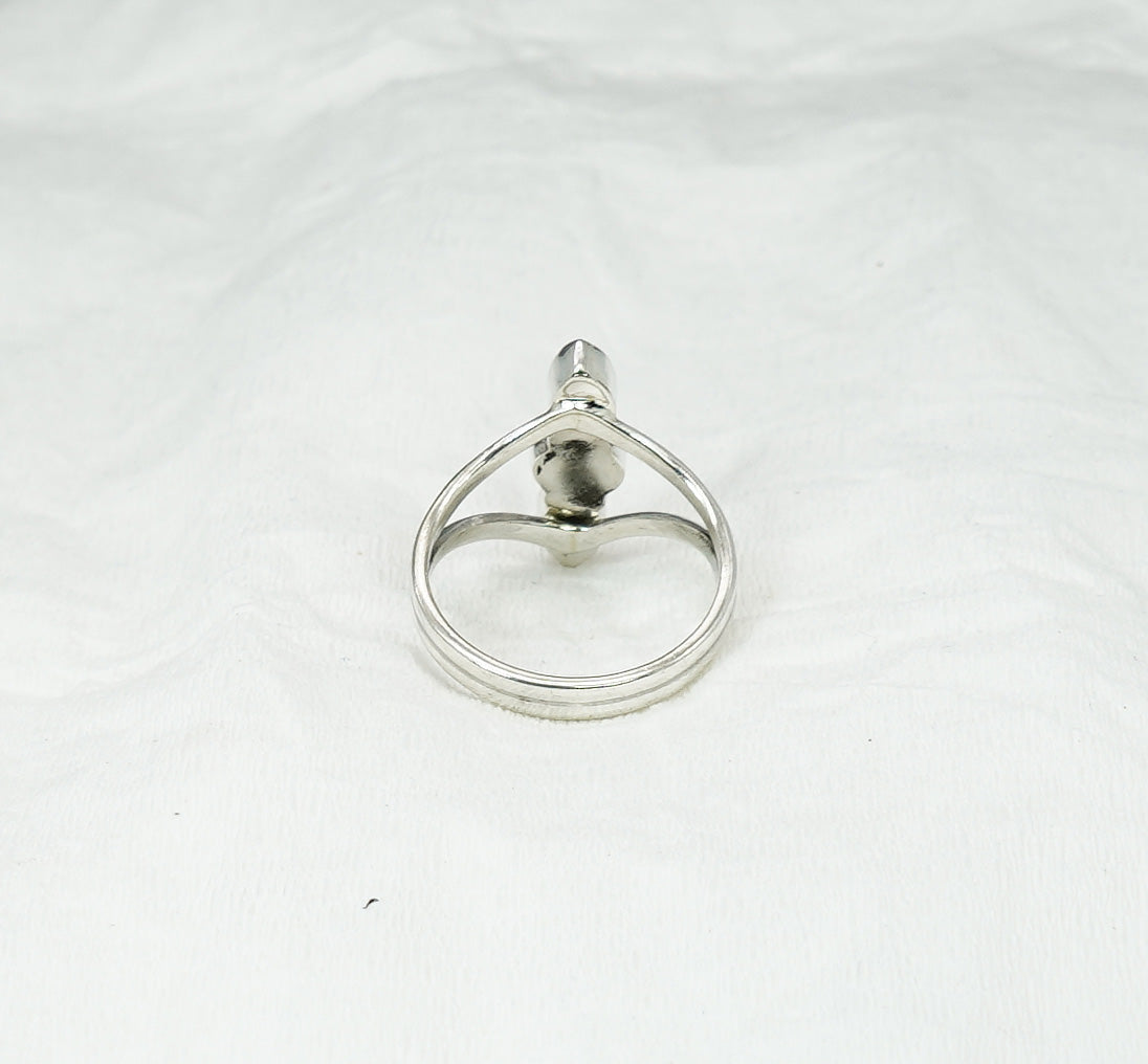 925 Solid Sterling Silver Cut Yellow Citrine Peridot Blue Topaz Ring - 9 US