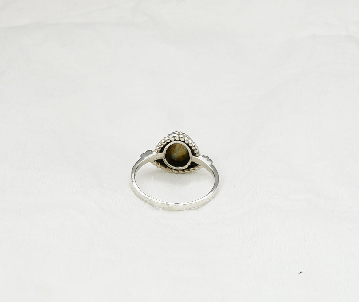 925 Solid Sterling Silver Labradorite Ring - 10 US