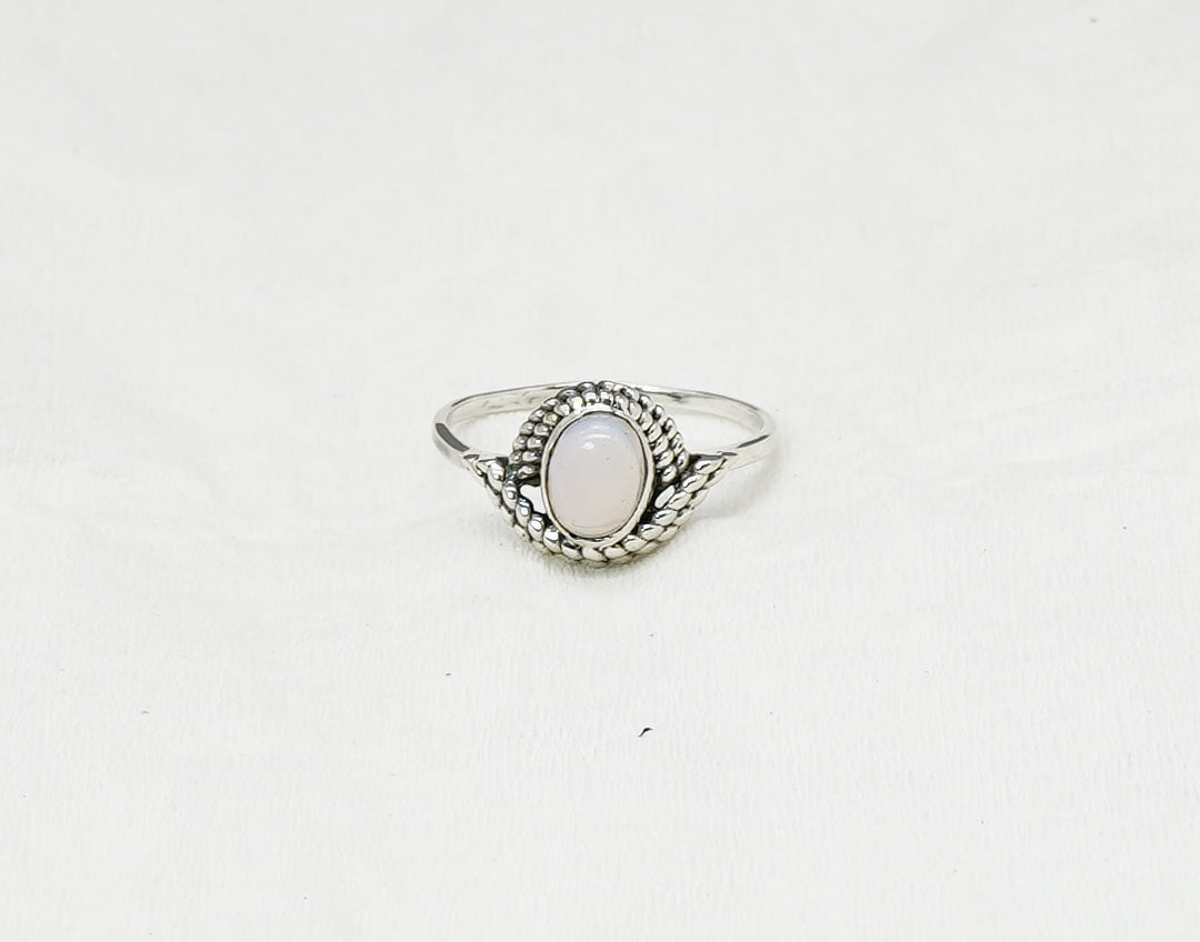 925 Solid Sterling Silver Milky Opalite Ring - 11 US