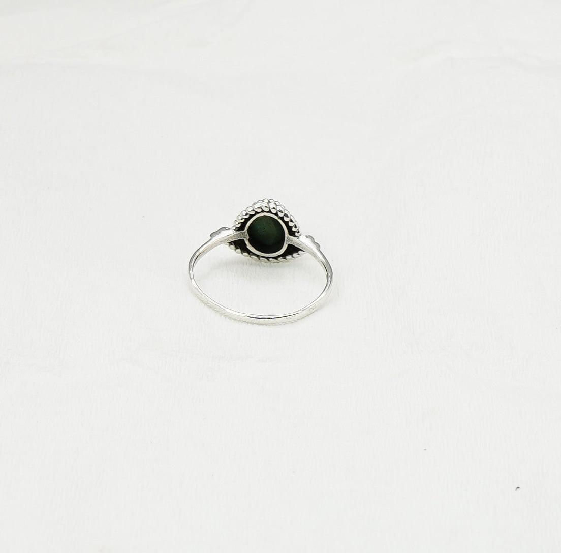 925 Solid Sterling Silver Green Malachite Ring - 11 US