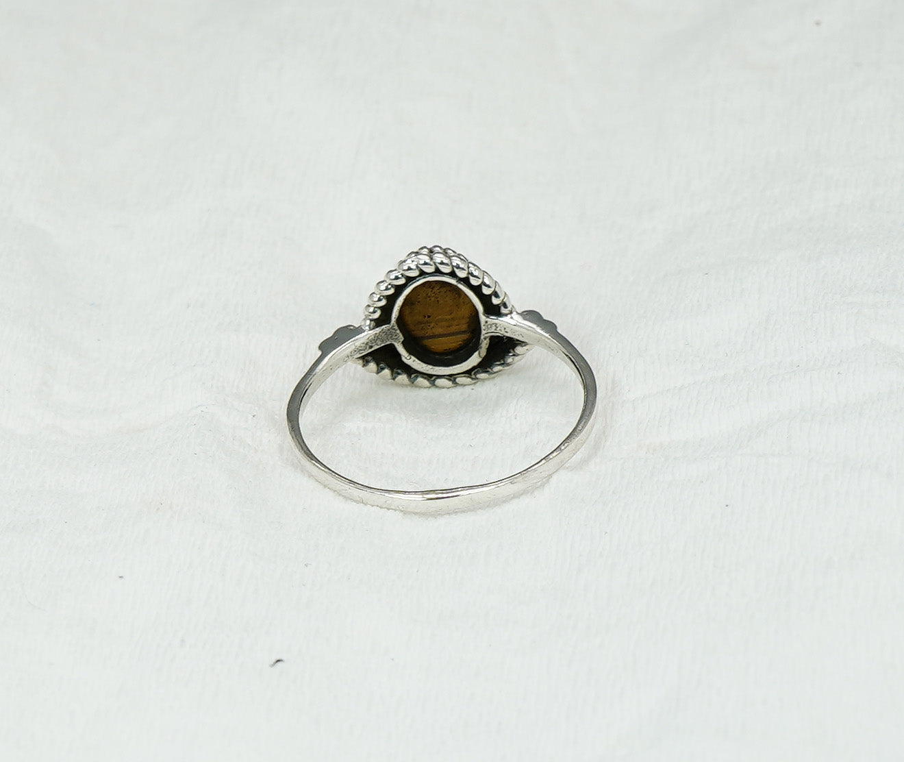 925 Solid Sterling Silver Tiger Eye Ring - 11 US