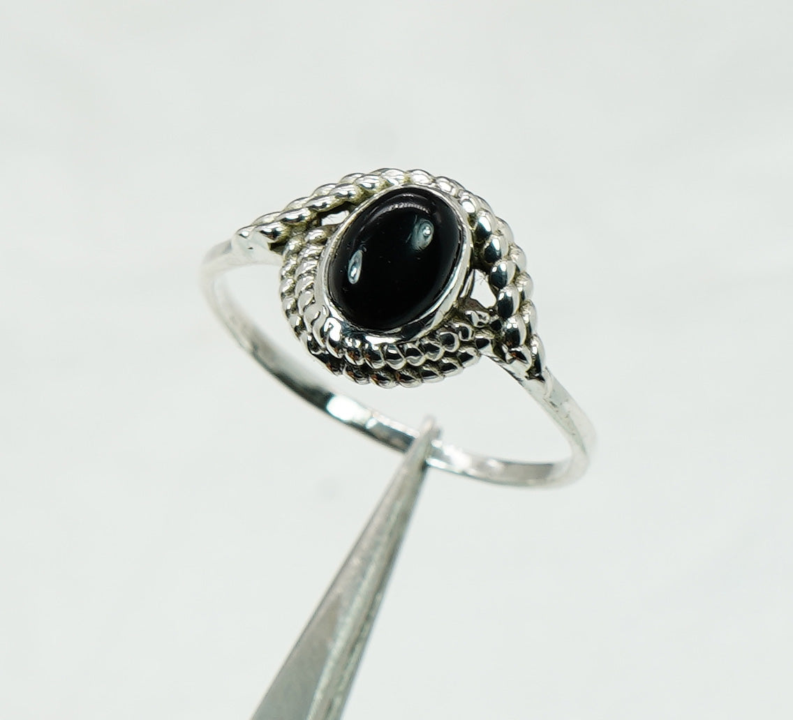 925 Solid Sterling Silver Black Onyx Ring - 11 US