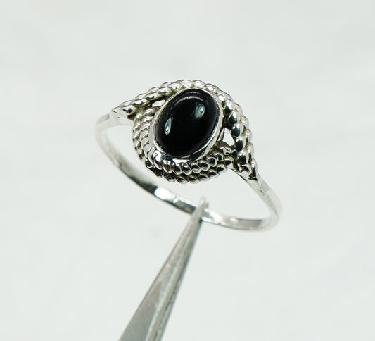 925 Solid Sterling Silver Black Onyx Ring - 11 US