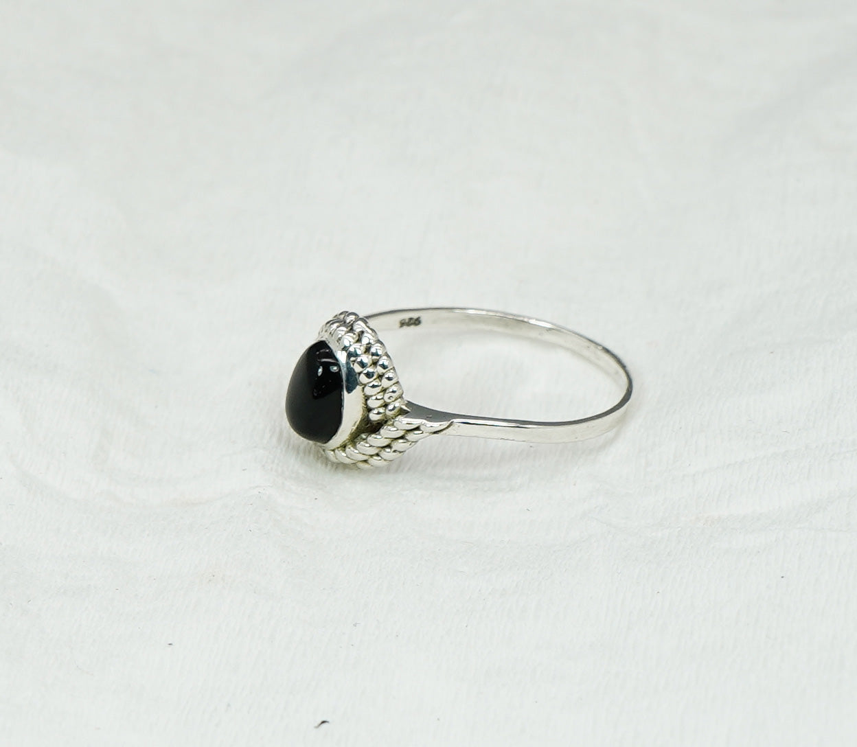 925 Solid Sterling Silver Black Onyx Ring - 11 US