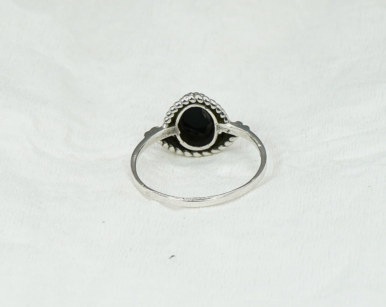 925 Solid Sterling Silver Black Onyx Ring - 11 US