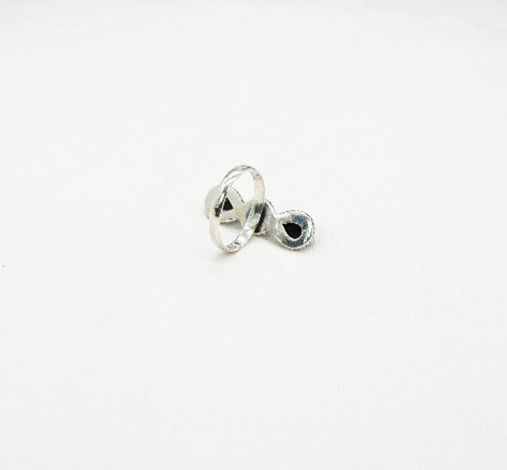 925 Solid Sterling Silver Black Onyx Ring - 8 US