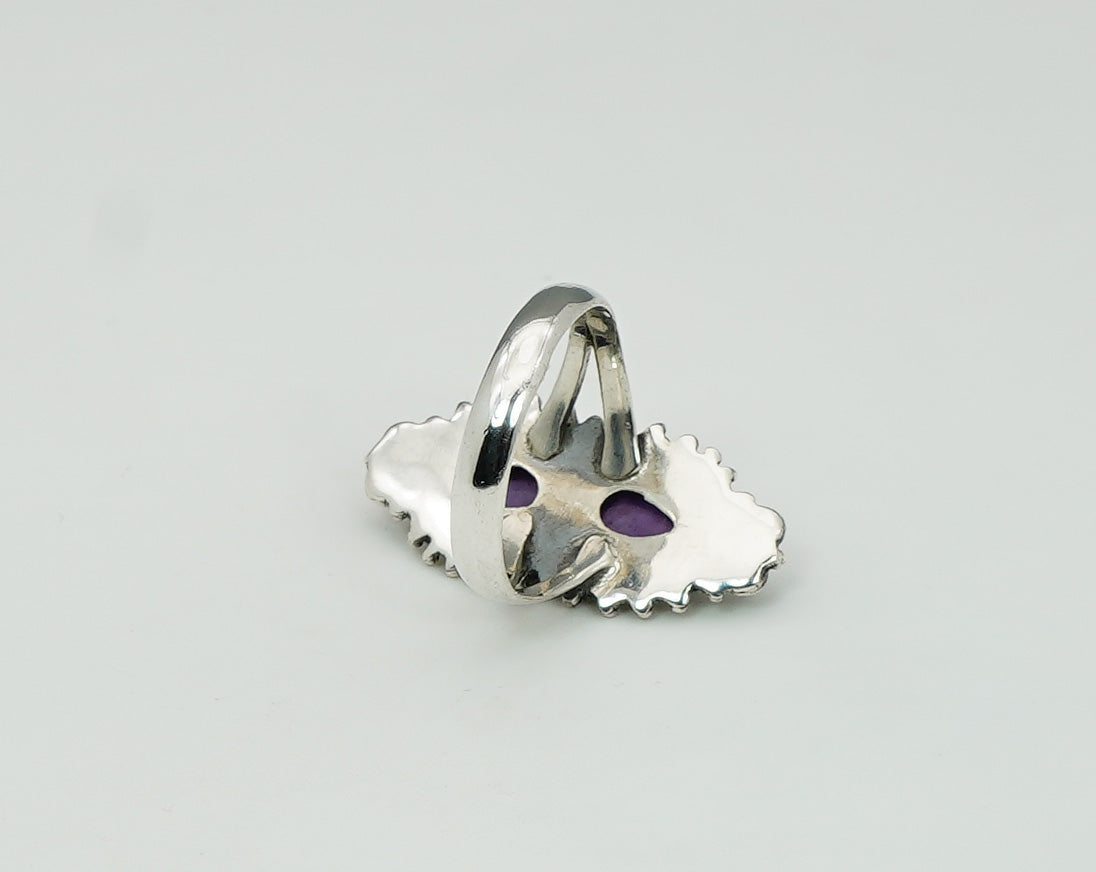 925 Solid Sterling Silver Purple Amethyst Ring - 10 US