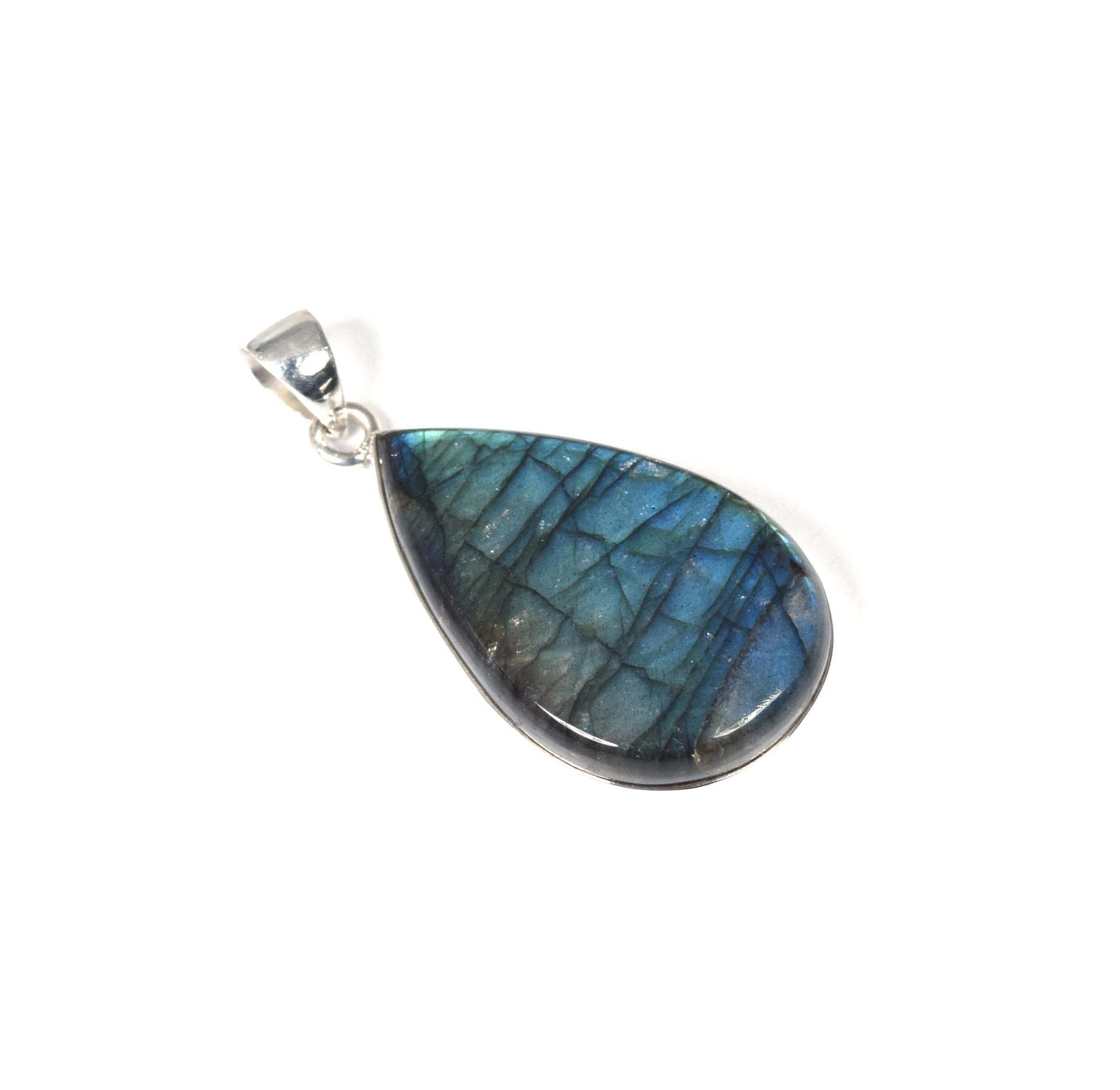 925 Solid Sterling Silver Labradorite Pendant-2 Inch