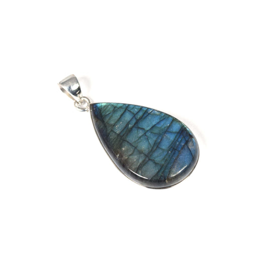 925 Solid Sterling Silver Labradorite Pendant-2 Inch