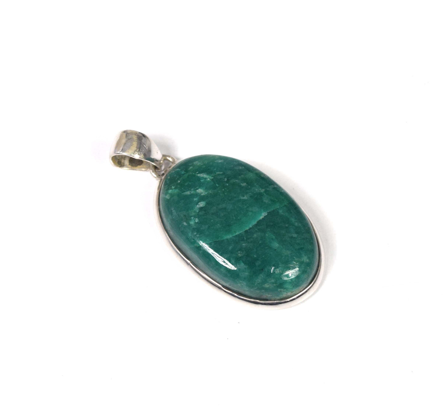 925 Solid Sterling Silver Amazonite Pendant-1.8 Inch