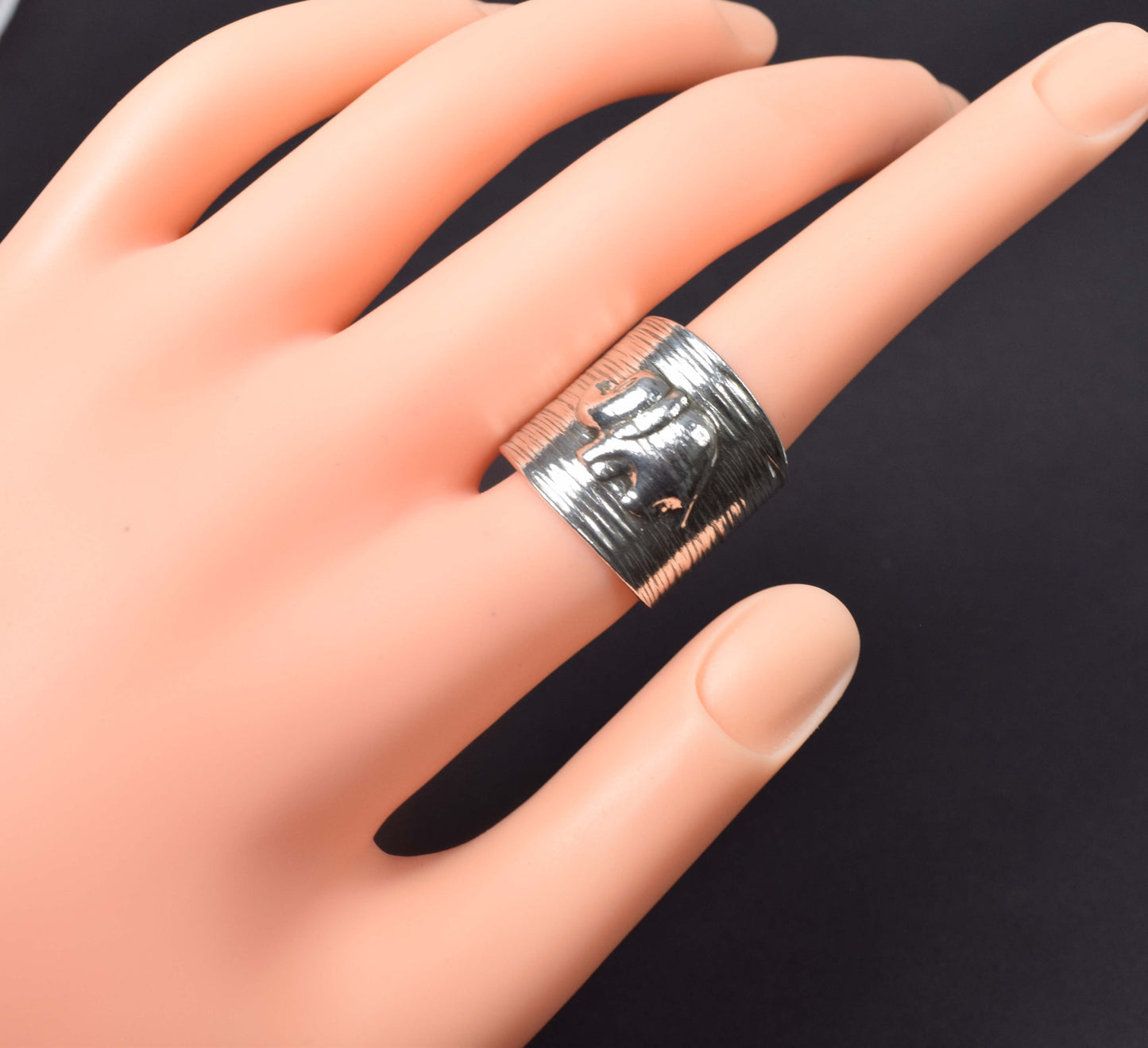 925 Solid Sterling Silver Plain Ring-8 US