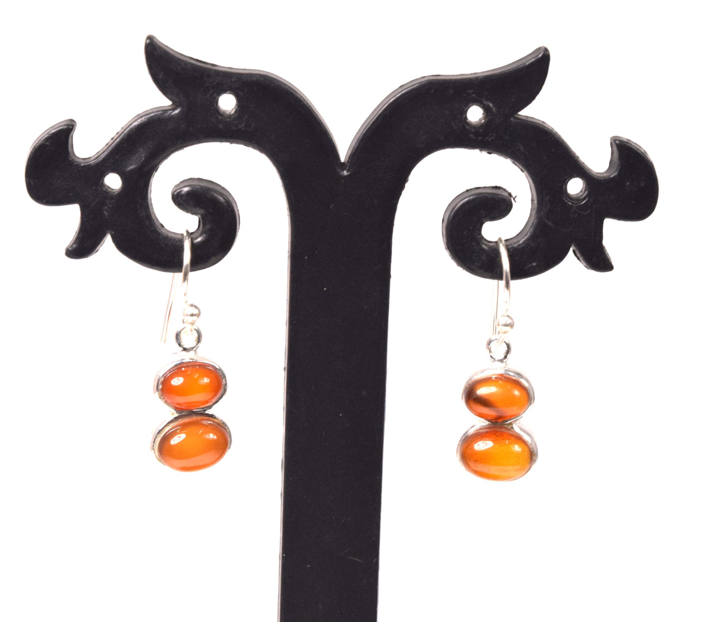 925 Solid Sterling Silver Red Carnelian Hook Earring-1 Inch