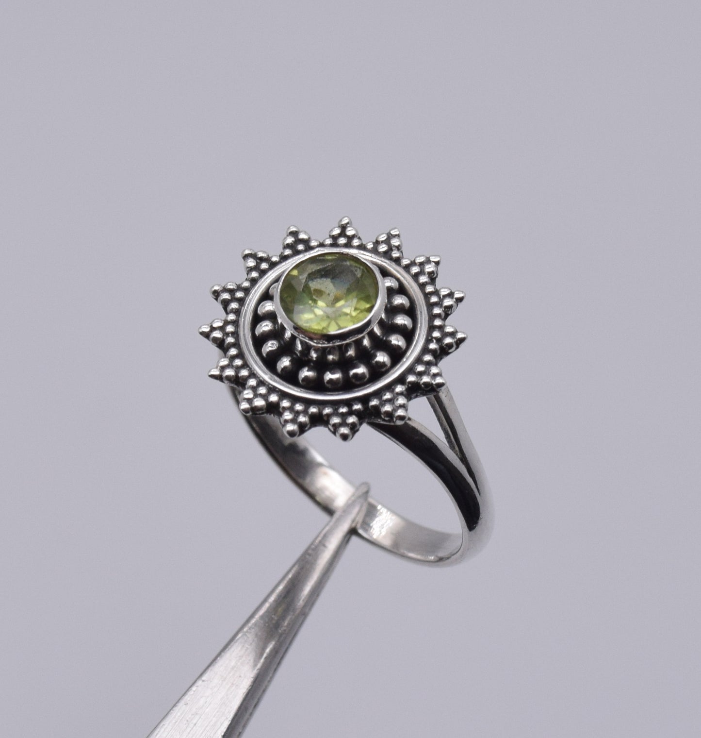 925 Solid Sterling Silver Sun Style Double Line Ring - 3 Grams