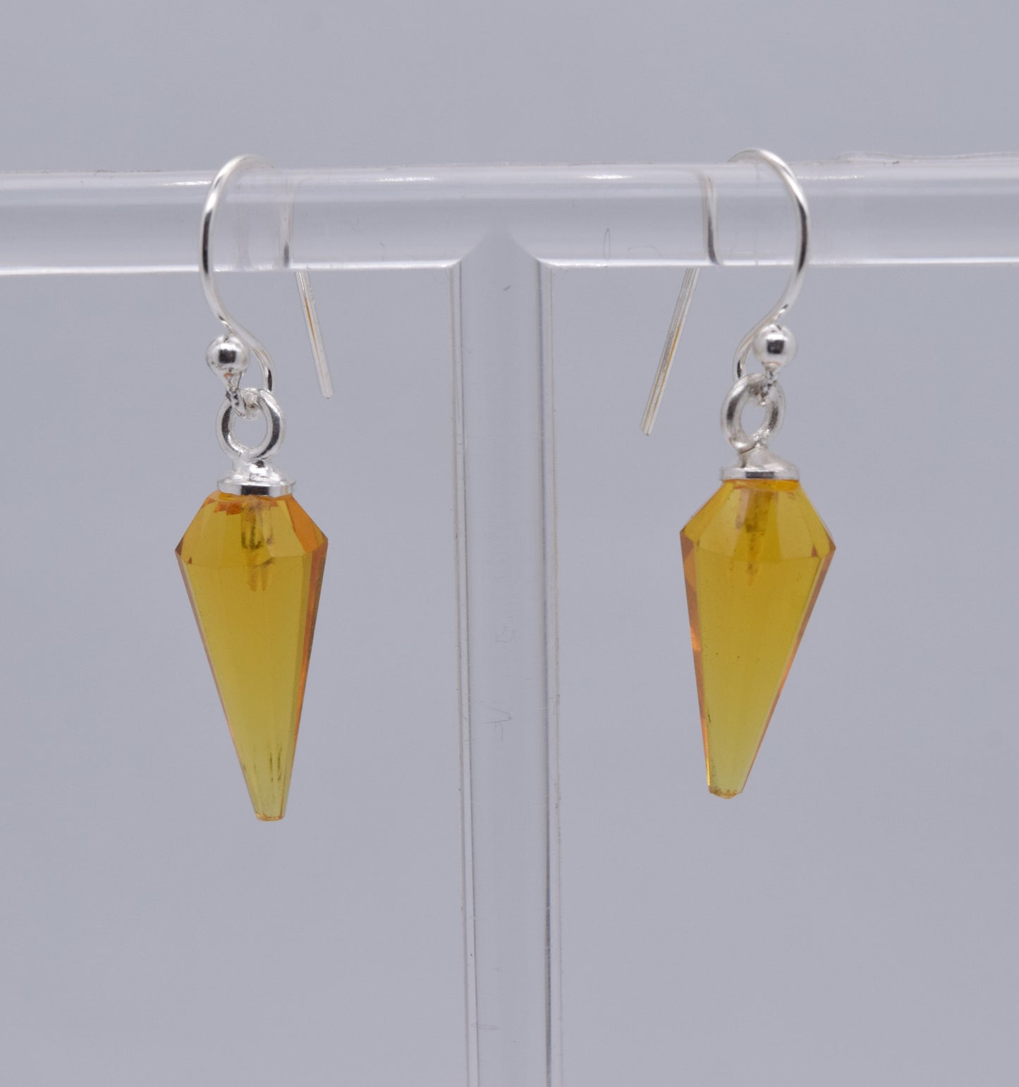 925 Solid Sterling Silver Cut Yellow Citrine Quartz Hook Earring-1.2 Inch