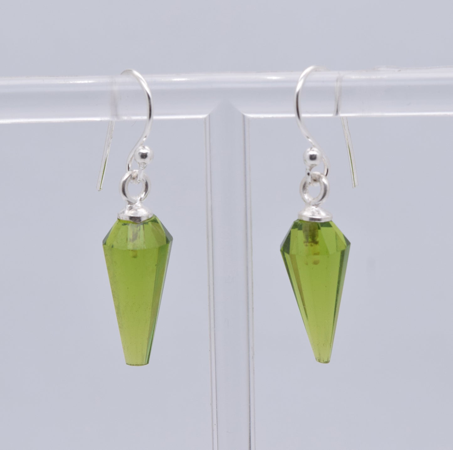 925 Solid Sterling Silver Cut Peridot Quartz Hook Earring-1.2 Inch