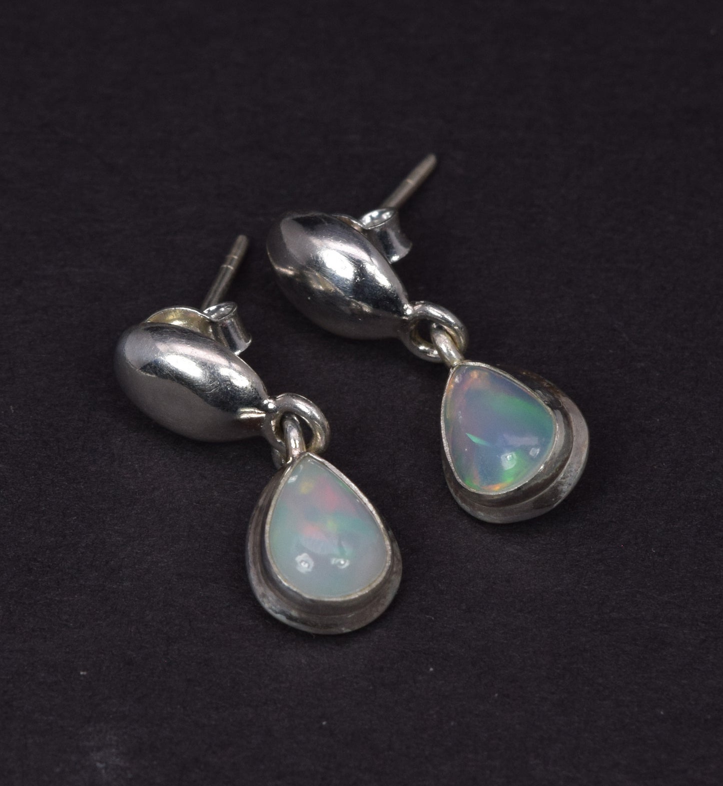 925 Solid Sterling Silver Ethiopian Opal Stud Earring-1 Inch