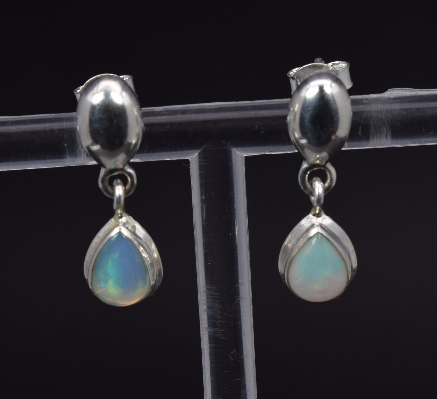 925 Solid Sterling Silver Ethiopian Opal Stud Earring-1 Inch