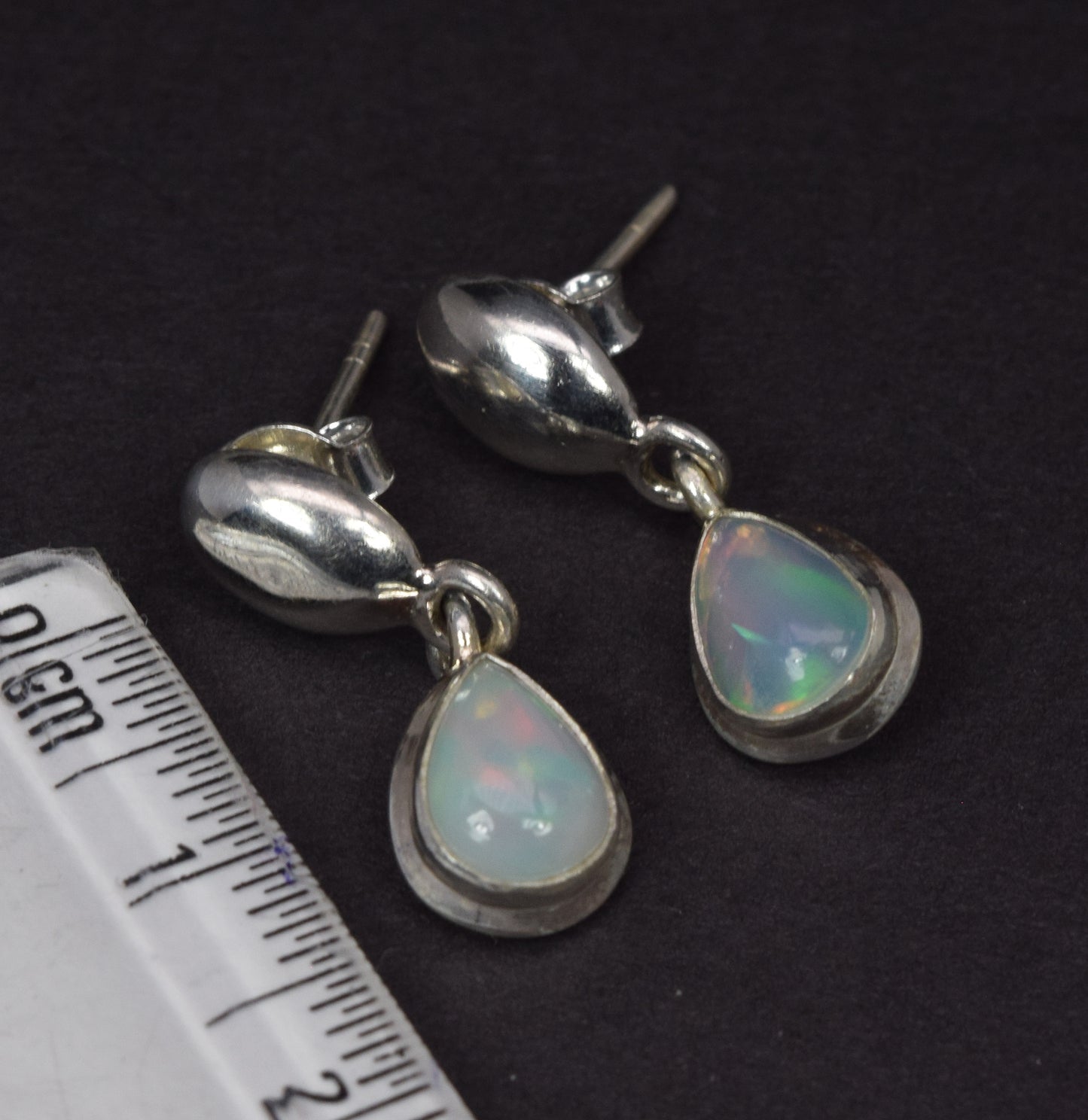 925 Solid Sterling Silver Ethiopian Opal Stud Earring-1 Inch
