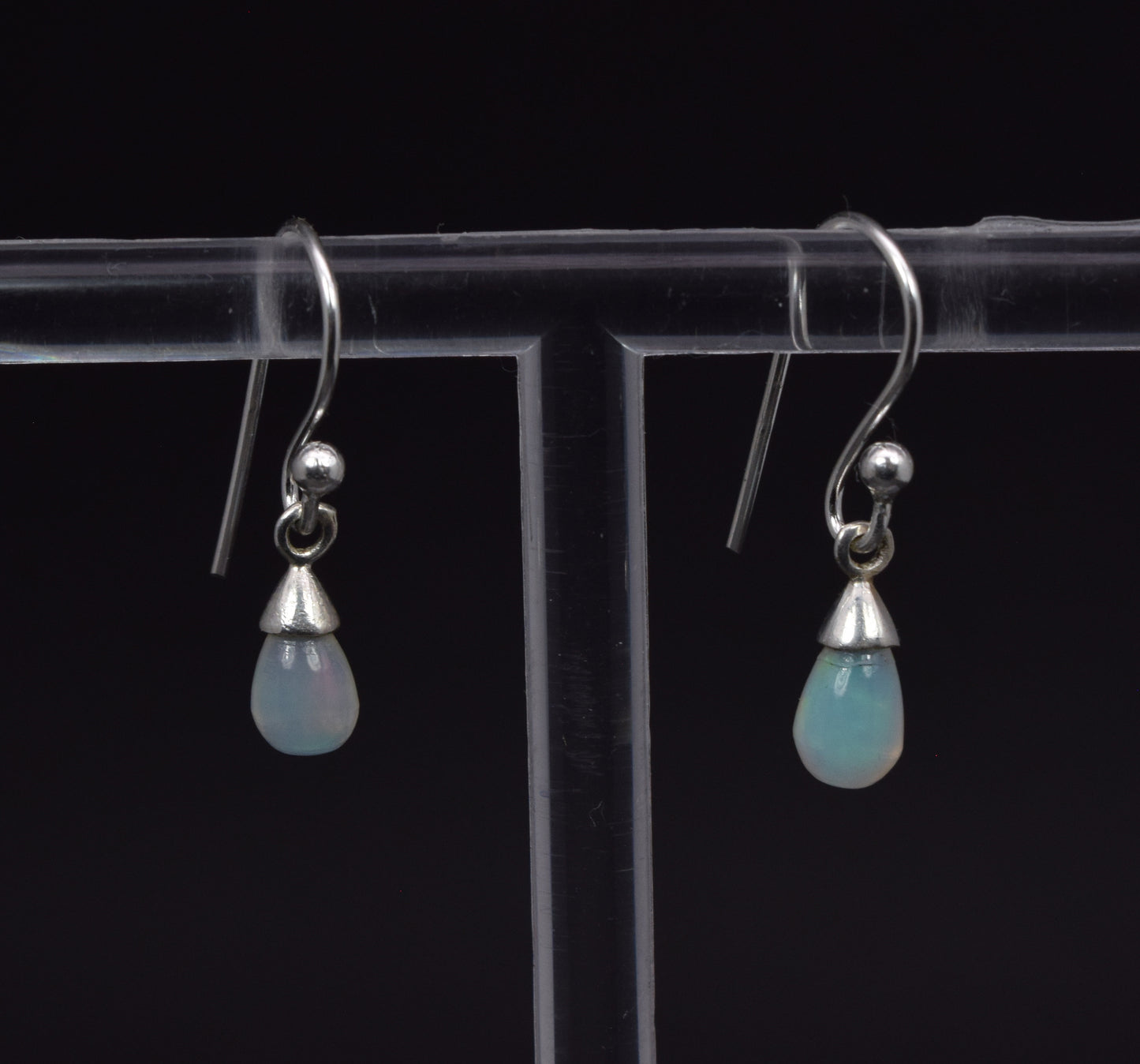 925 Solid Sterling Silver Ethiopian Opal Hook Earring-0.7 Inch