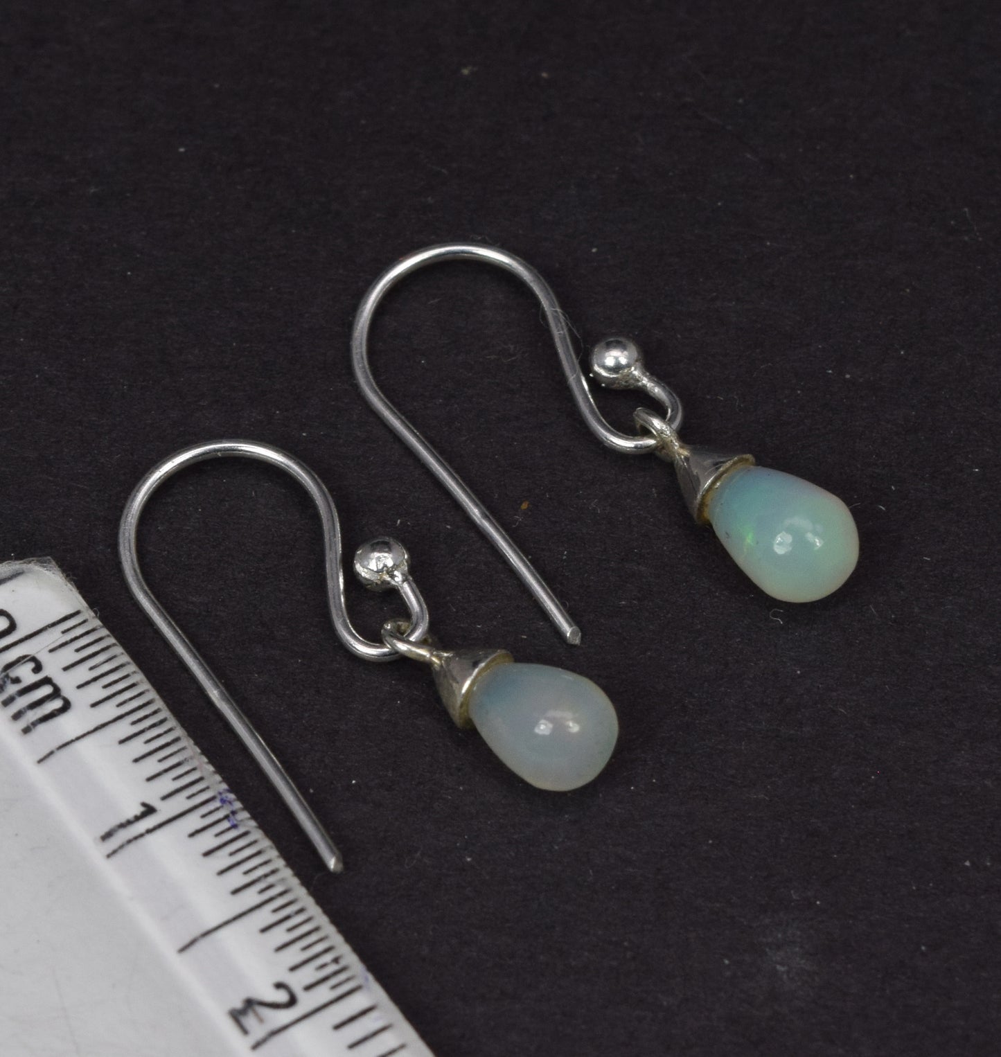 925 Solid Sterling Silver Ethiopian Opal Hook Earring-0.7 Inch
