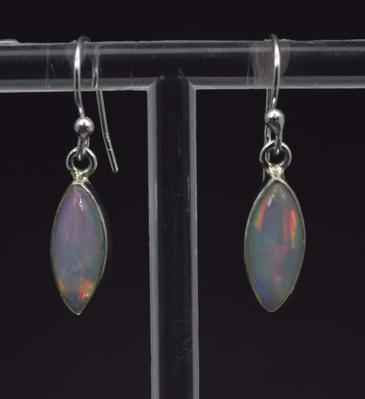 925 Solid Sterling Silver Natural Ethiopian Opal Hook Earring -2.5 Grams