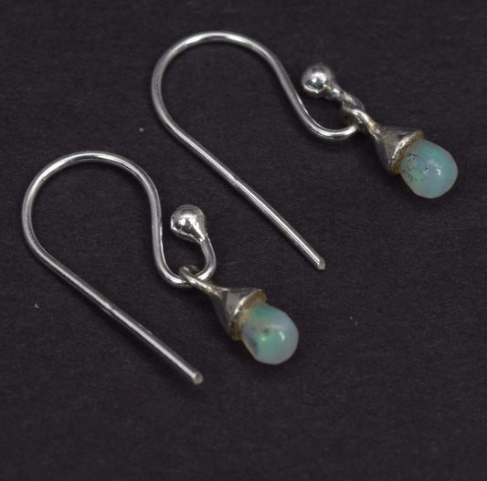 925 Solid Sterling Silver Ethiopian Opal Hook Earring-0.8 Inch