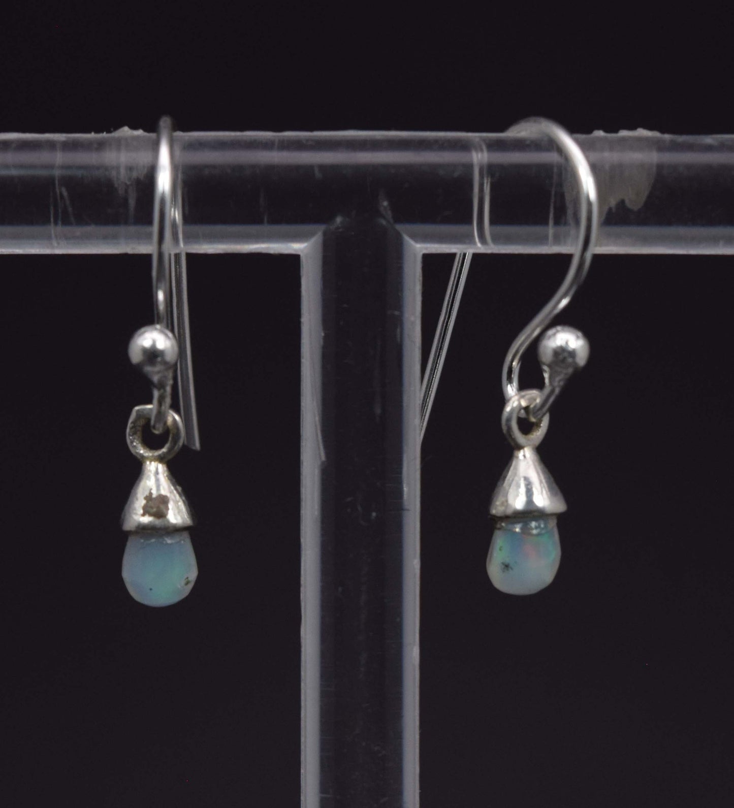 925 Solid Sterling Silver Ethiopian Opal Hook Earring-0.8 Inch