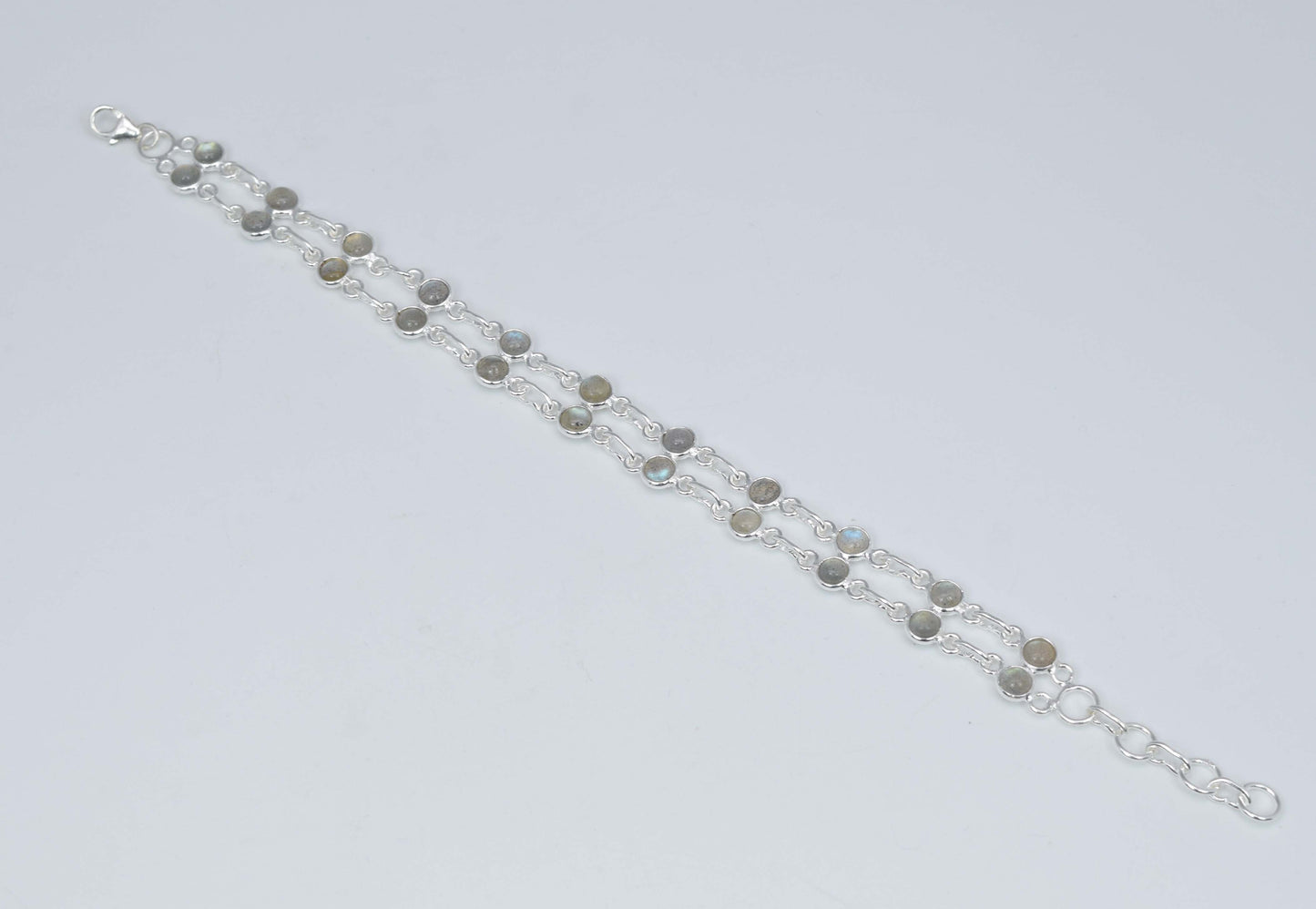 925 Solid Sterling Silver Labradorite HANDMADE BRACELET-7.5 Inch