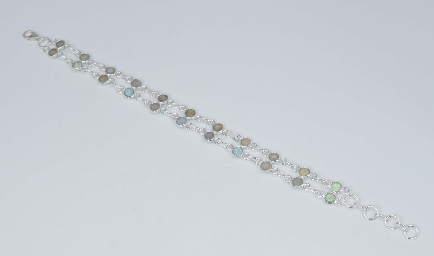 925 Solid Sterling Silver Labradorite HANDMADE BRACELET-7.5 Inch