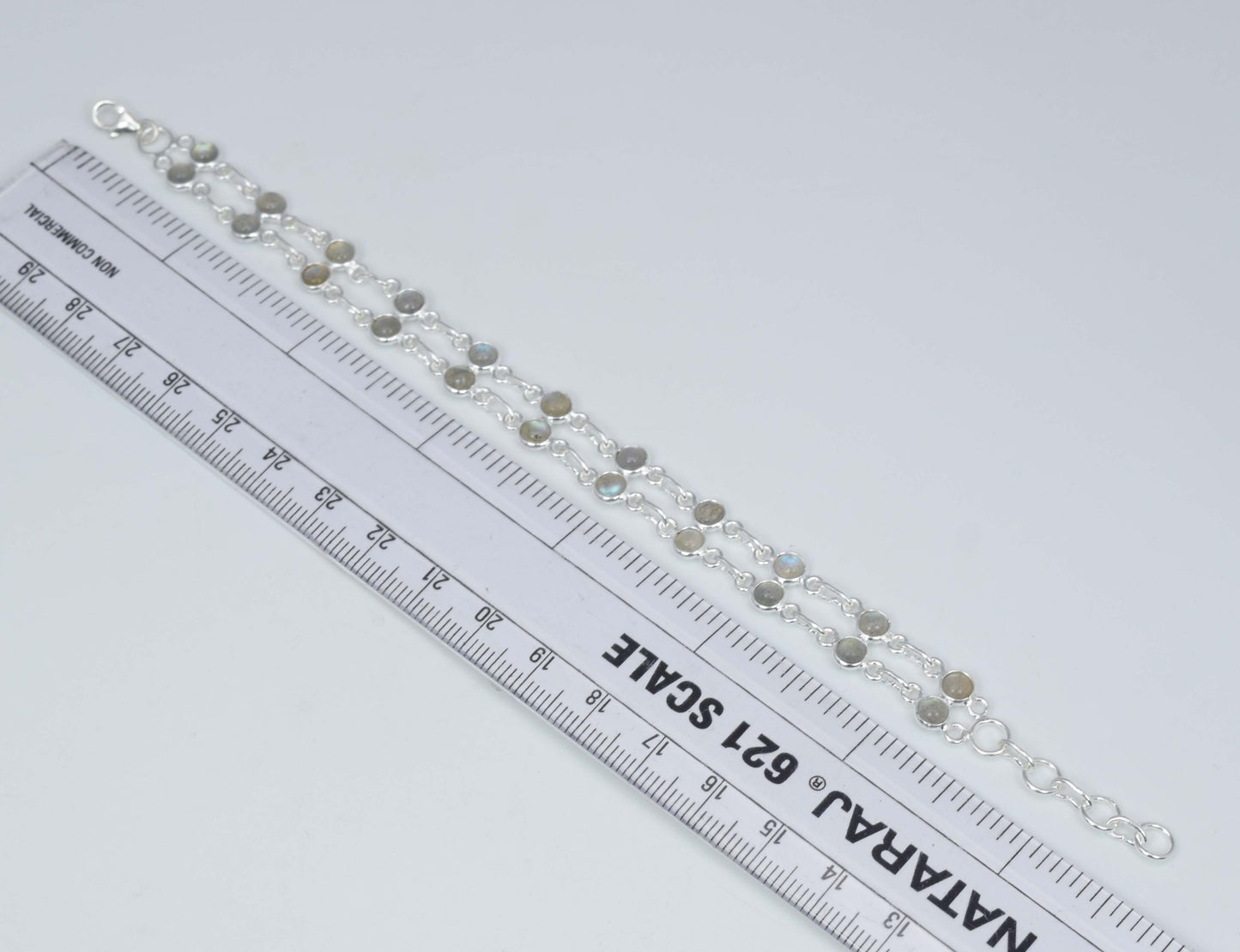 925 Solid Sterling Silver Labradorite HANDMADE BRACELET-7.5 Inch