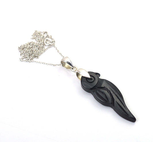 925 SOLID STERLING SILVER WOODEN CRAFTED CHAIN PENDANT -20.2 INCH