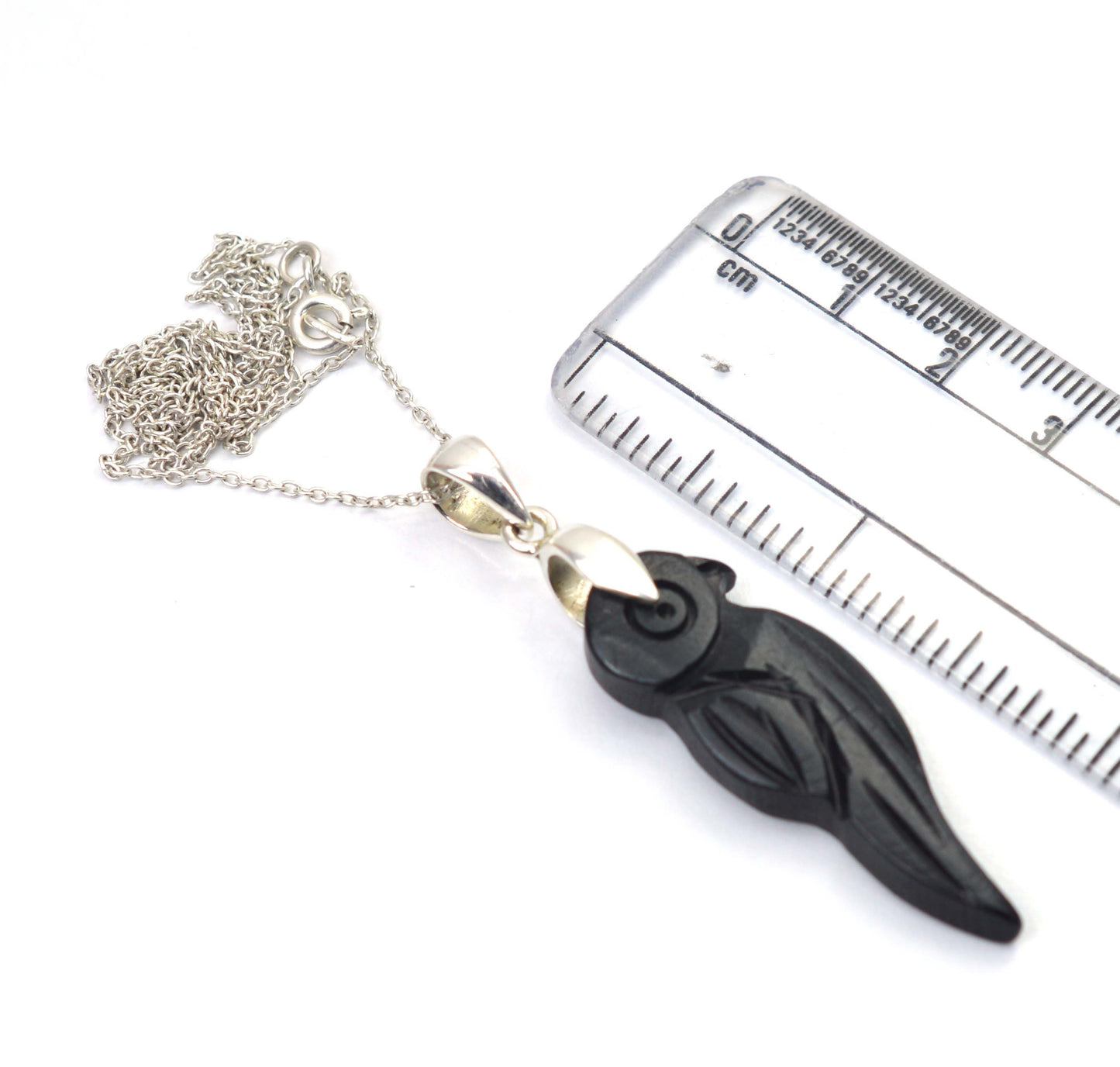 925 SOLID STERLING SILVER WOODEN CRAFTED CHAIN PENDANT -20.2 INCH