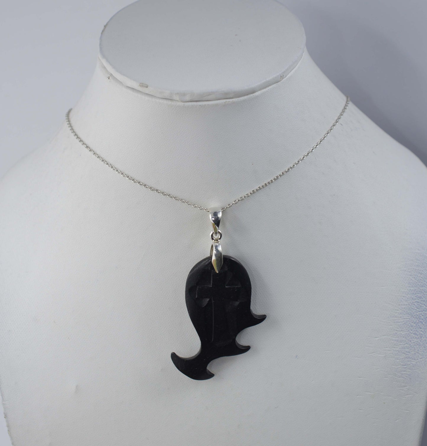 925 SOLID STERLING SILVER WODDEN CRAFTED CHAIN PENDANT -20.5 INCH