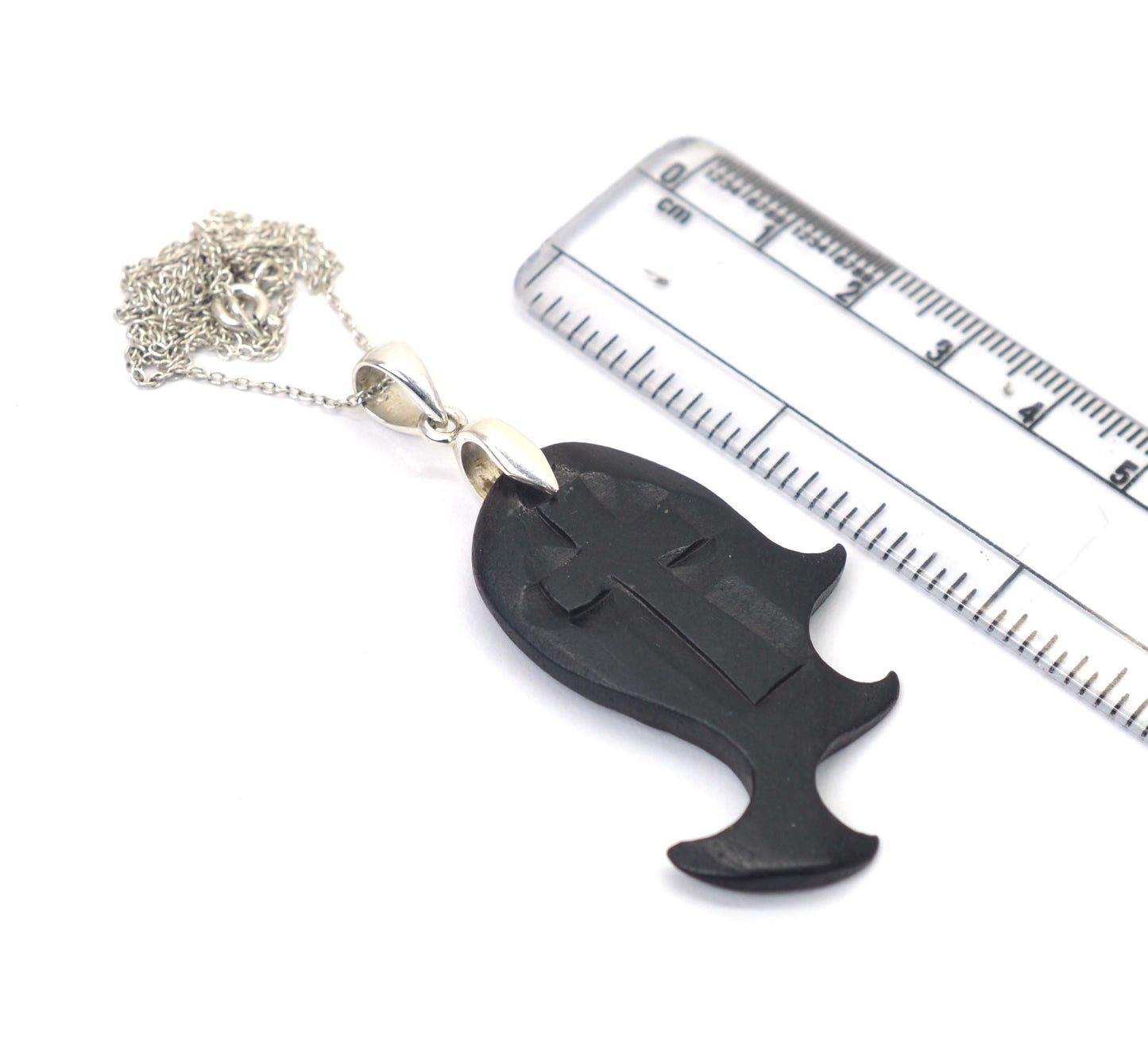 925 SOLID STERLING SILVER WODDEN CRAFTED CHAIN PENDANT -20.5 INCH