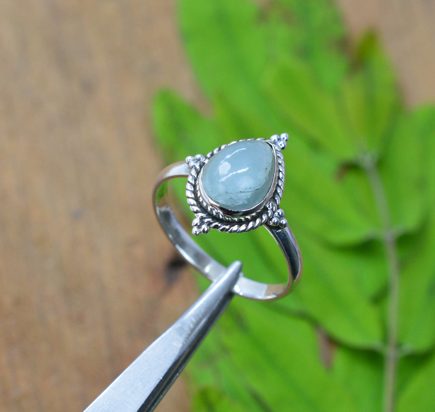 WHOLESALE 925 5PC SOLID STERLING SILVER AQUAMARINE RING LOT