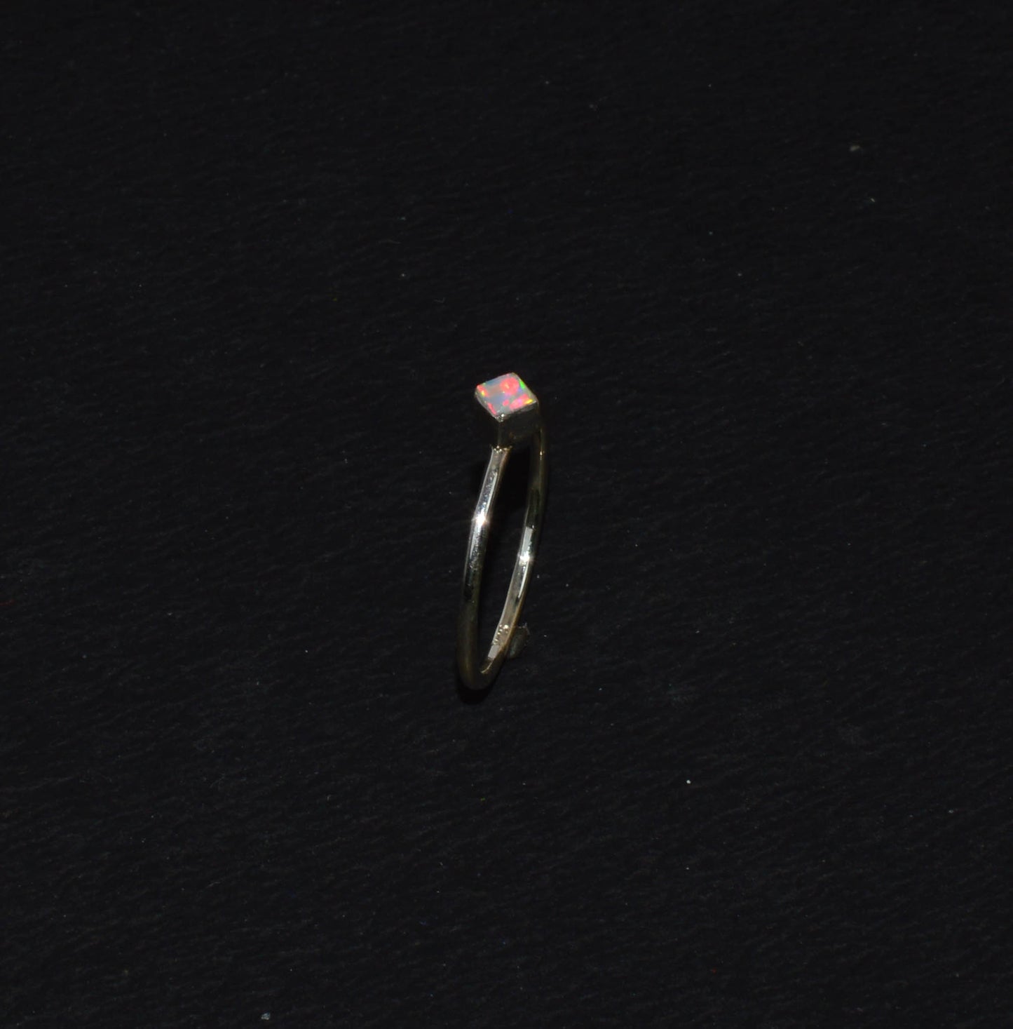 925 Solid Sterling Silver Lab Ethiopian Opal Ring- 8 US