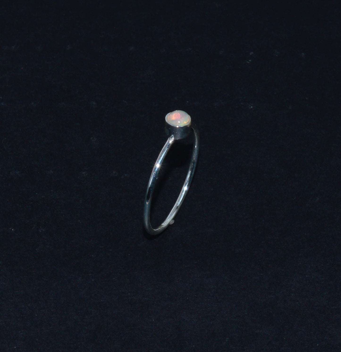 925 Solid Sterling Silver Natural Ethiopian Opal Ring - 1 Grams