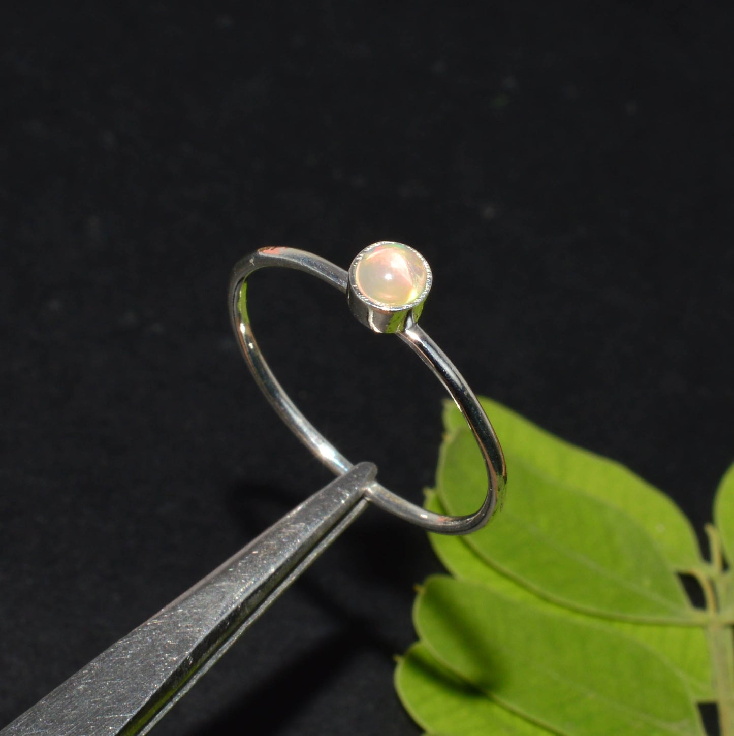 925 Solid Sterling Silver Ethiopian Opal Ring- 5.5 US