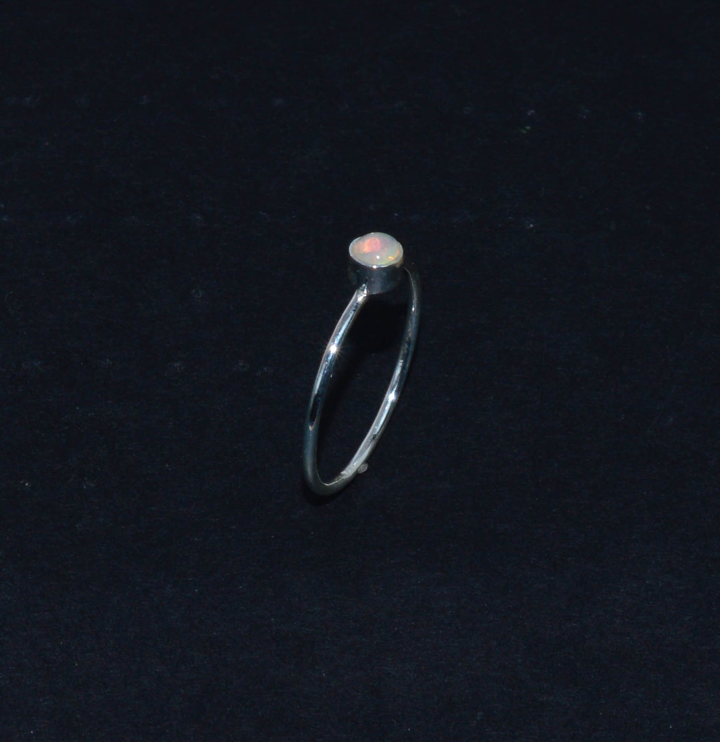 925 Solid Sterling Silver Ethiopian Opal Ring- 5.5 US