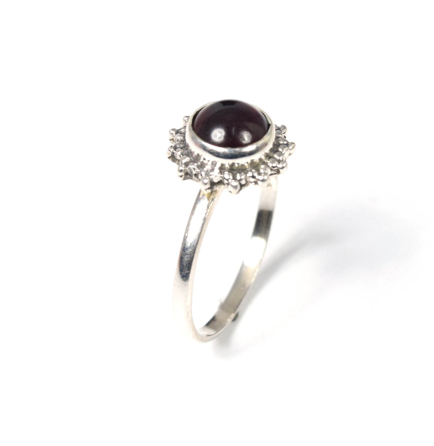 925 Solid Sterling Silver Red Garnet Ring