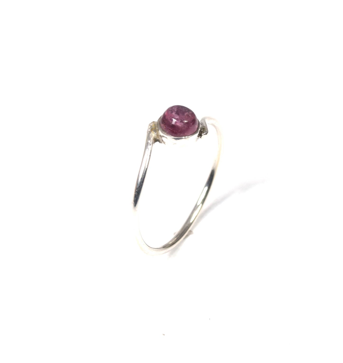 925 Solid Sterling Silver Pink Tourmaline Ring -5 us