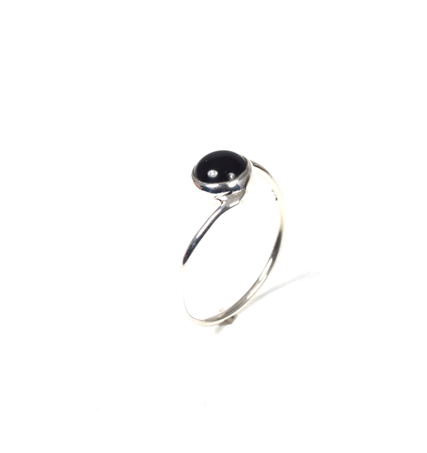 925 Solid Sterling Silver Black Onyx Ring -8 us