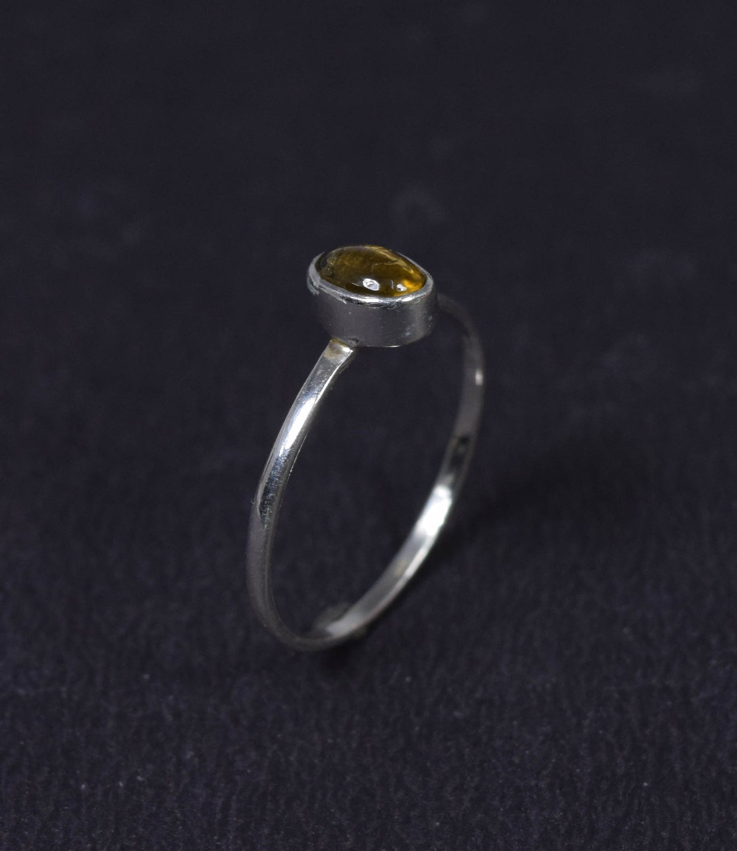 925 Solid Sterling Silver Green Tourmaline Ring -6 us