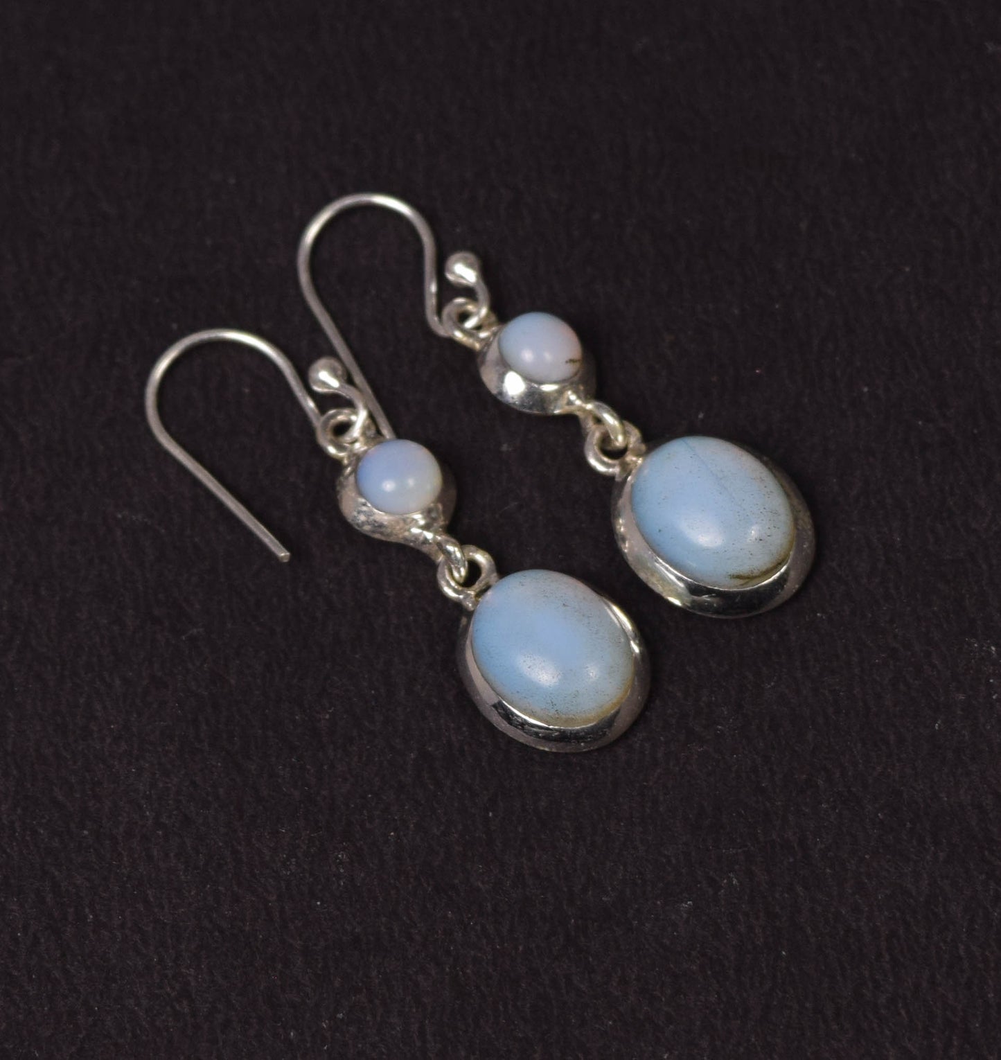 925 Solid Sterling Silver Milky Opalite Hook Earring -1.5 INCH