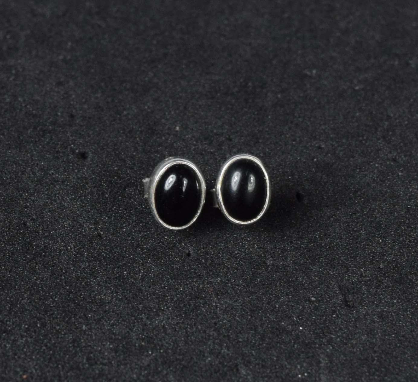 925 Solid Sterling Silver Black Onyx Stud Earring