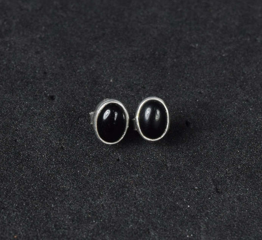 925 Solid Sterling Silver Black Onyx Stud Earring