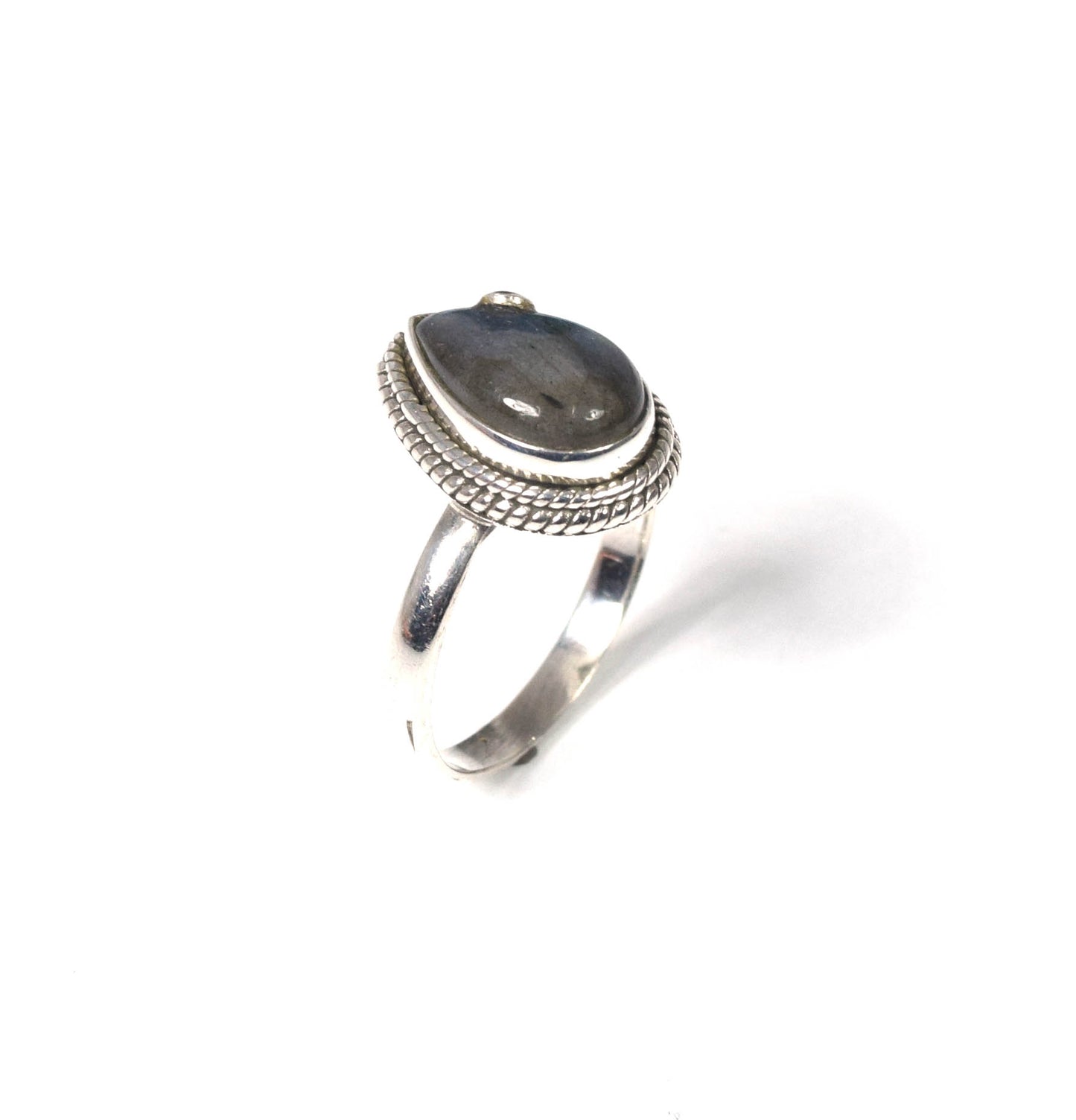 925 Solid Sterling Silver Labradorite Ring -7 us